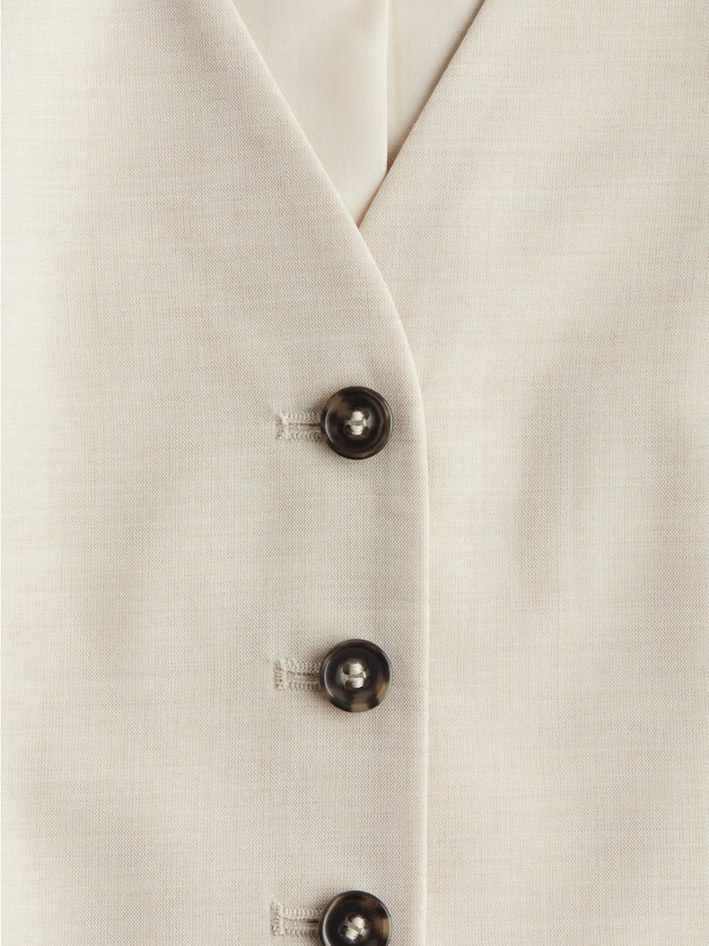 H&M Cream Tailored Button-Front Vest - Picture 2 of 2